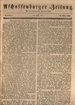 Aschaffenburger Zeitung Samstag 19. März 1842