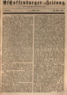 Aschaffenburger Zeitung Dienstag 22. März 1842