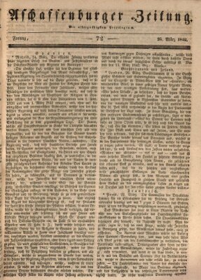 Aschaffenburger Zeitung Freitag 25. März 1842