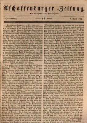 Aschaffenburger Zeitung Donnerstag 7. April 1842