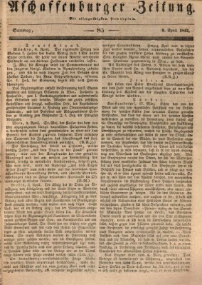 Aschaffenburger Zeitung Samstag 9. April 1842