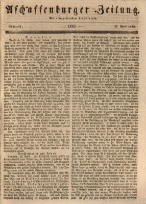 Aschaffenburger Zeitung Mittwoch 27. April 1842