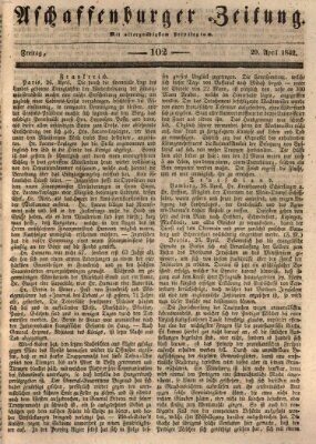 Aschaffenburger Zeitung Freitag 29. April 1842