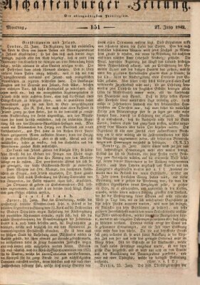 Aschaffenburger Zeitung Montag 27. Juni 1842