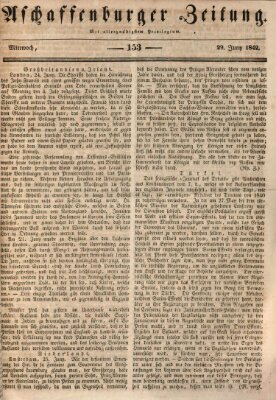 Aschaffenburger Zeitung Mittwoch 29. Juni 1842