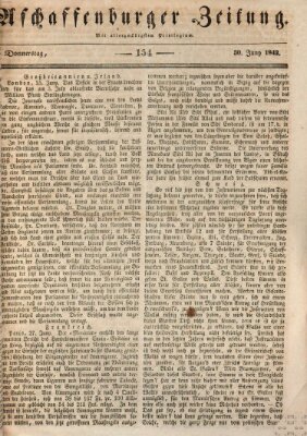 Aschaffenburger Zeitung Donnerstag 30. Juni 1842