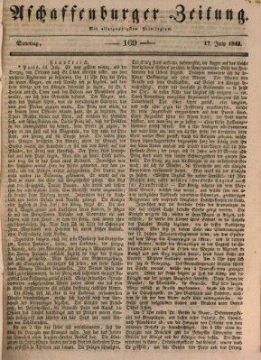 Aschaffenburger Zeitung Sonntag 17. Juli 1842