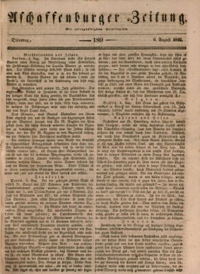 Aschaffenburger Zeitung Dienstag 9. August 1842