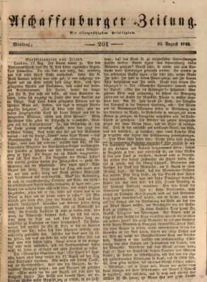 Aschaffenburger Zeitung Montag 22. August 1842