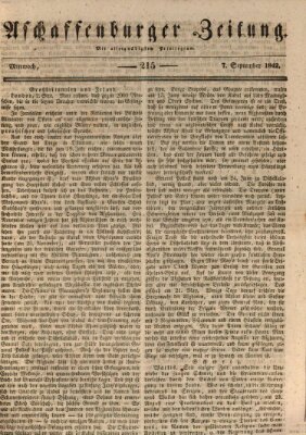 Aschaffenburger Zeitung Mittwoch 7. September 1842