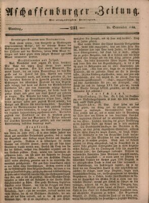 Aschaffenburger Zeitung Montag 26. September 1842