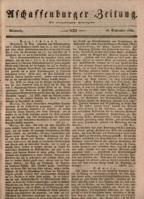 Aschaffenburger Zeitung Mittwoch 28. September 1842