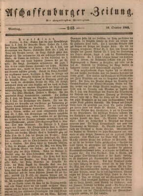 Aschaffenburger Zeitung Montag 10. Oktober 1842