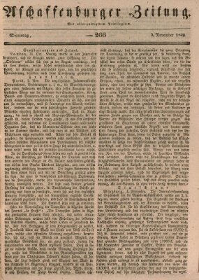 Aschaffenburger Zeitung Samstag 5. November 1842