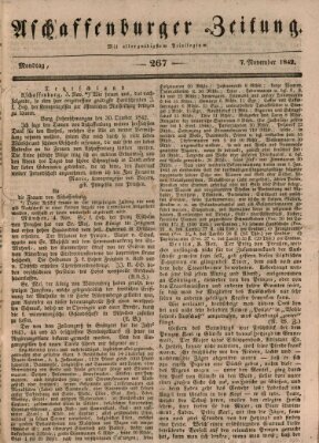 Aschaffenburger Zeitung Montag 7. November 1842