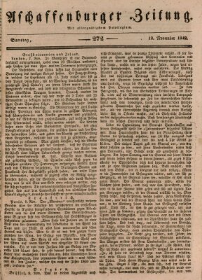 Aschaffenburger Zeitung Samstag 12. November 1842