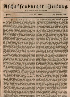 Aschaffenburger Zeitung Freitag 18. November 1842