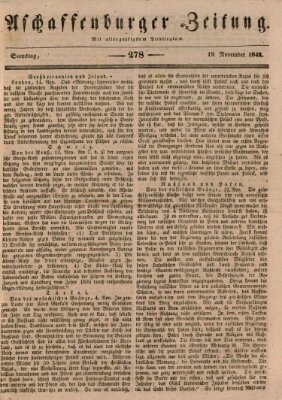 Aschaffenburger Zeitung Samstag 19. November 1842