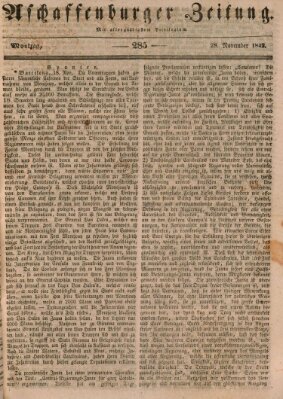 Aschaffenburger Zeitung Montag 28. November 1842