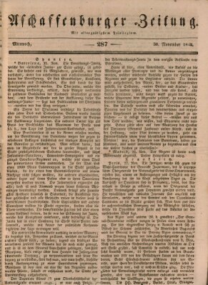 Aschaffenburger Zeitung Mittwoch 30. November 1842