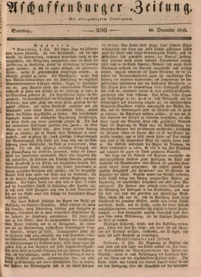 Aschaffenburger Zeitung Samstag 10. Dezember 1842