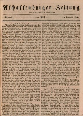 Aschaffenburger Zeitung Mittwoch 14. Dezember 1842