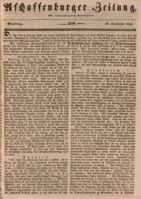 Aschaffenburger Zeitung Samstag 24. Dezember 1842