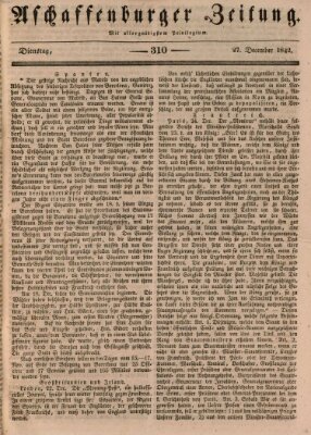 Aschaffenburger Zeitung Dienstag 27. Dezember 1842