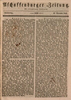 Aschaffenburger Zeitung Donnerstag 29. Dezember 1842