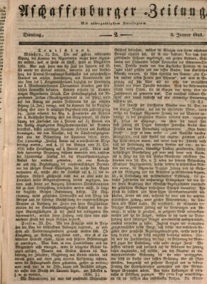 Aschaffenburger Zeitung Dienstag 3. Januar 1843