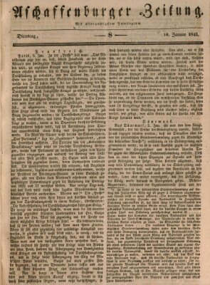 Aschaffenburger Zeitung Dienstag 10. Januar 1843