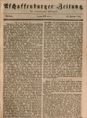 Aschaffenburger Zeitung Freitag 13. Januar 1843