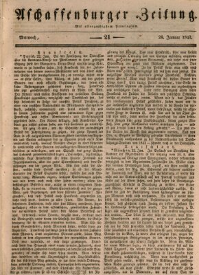 Aschaffenburger Zeitung Mittwoch 25. Januar 1843