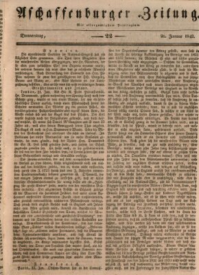 Aschaffenburger Zeitung Donnerstag 26. Januar 1843