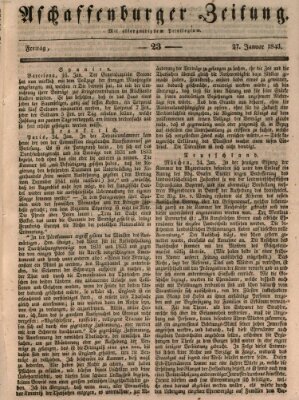 Aschaffenburger Zeitung Freitag 27. Januar 1843