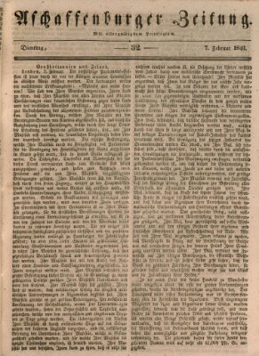 Aschaffenburger Zeitung Dienstag 7. Februar 1843