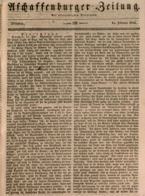 Aschaffenburger Zeitung Dienstag 14. Februar 1843