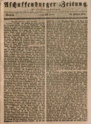 Aschaffenburger Zeitung Mittwoch 15. Februar 1843