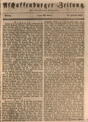 Aschaffenburger Zeitung Freitag 17. Februar 1843