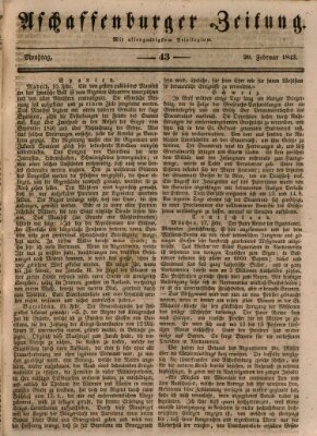 Aschaffenburger Zeitung Montag 20. Februar 1843