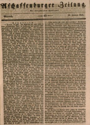 Aschaffenburger Zeitung Mittwoch 22. Februar 1843