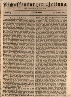 Aschaffenburger Zeitung Samstag 25. Februar 1843