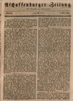 Aschaffenburger Zeitung Mittwoch 1. März 1843