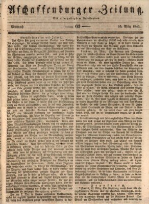 Aschaffenburger Zeitung Mittwoch 15. März 1843