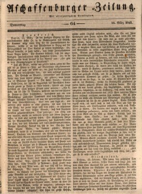 Aschaffenburger Zeitung Donnerstag 16. März 1843