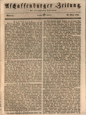 Aschaffenburger Zeitung Montag 20. März 1843