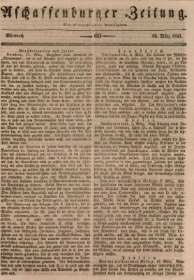 Aschaffenburger Zeitung Mittwoch 22. März 1843