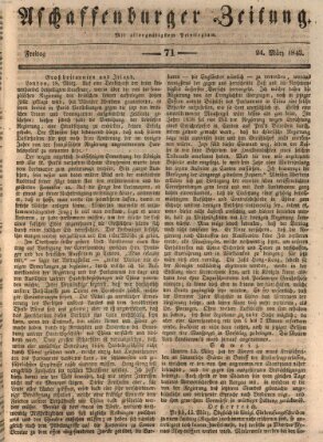 Aschaffenburger Zeitung Freitag 24. März 1843