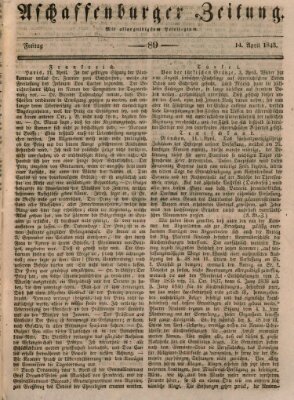 Aschaffenburger Zeitung Freitag 14. April 1843