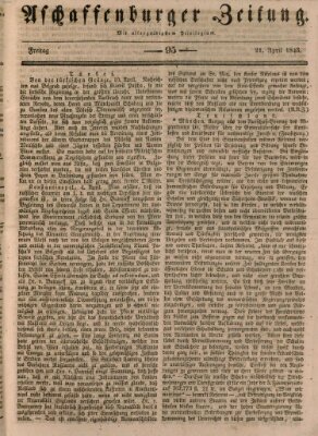 Aschaffenburger Zeitung Freitag 21. April 1843